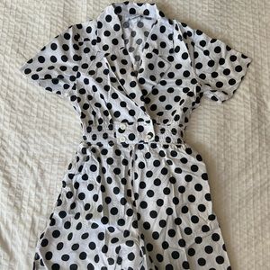 Vintage 80’s polka dot short jumpsuit
